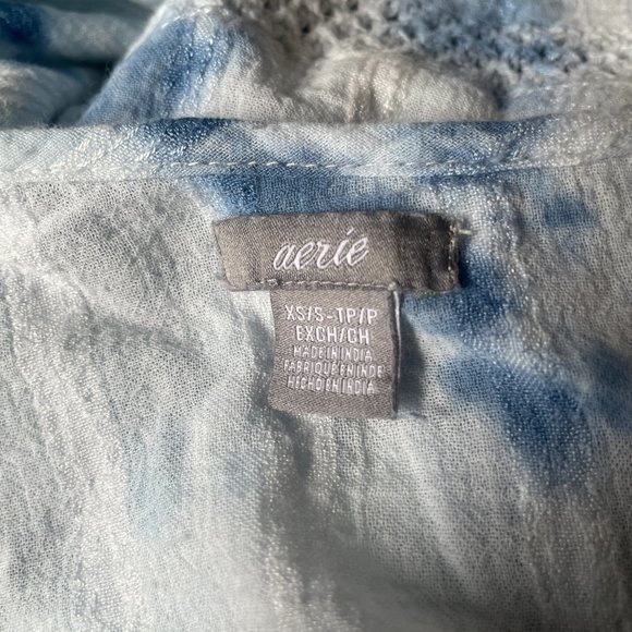Aerie Blue Tie-Dye Boho Oversized Tunic Top Size XXS Bohemian Hippie - Picture 6 of 8